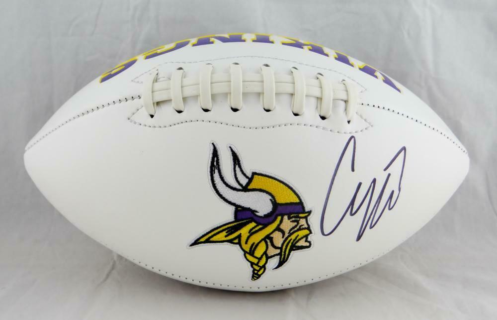 Case Keenum Autographed Minnesota Vikings Logo Football- (JSA COA)