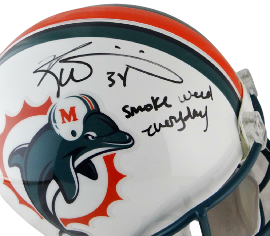 Ricky Williams Miami Dolphins Signed F/S ProLine Helmet w/ Smoke Weed (JSA COA)