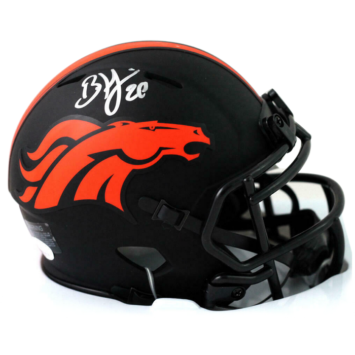 Brian Dawkins Denver Broncos Signed Eclipse Speed Mini Helmet (JSA COA)