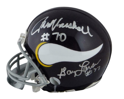 Purple People Eaters Minnesota Vikings Signed Minnesota Vikings Mini Helmet (JSA COA)