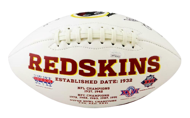 Russ Grimm Washington Redskins Signed Washington Redskins Logo Football (JSA COA)