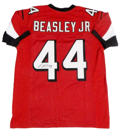 Vic Beasley Jr Autographed Red Pro Style Jersey (JSA COA)