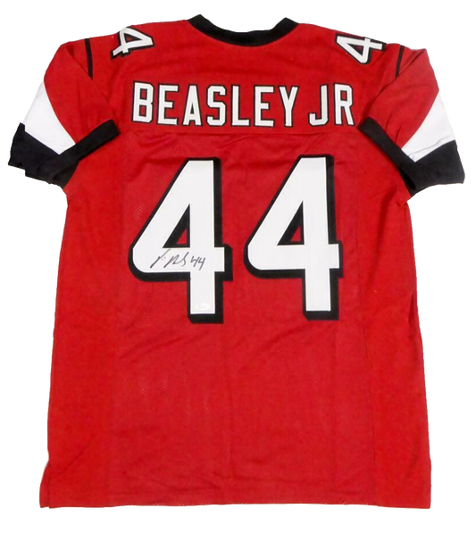 Vic Beasley Jr Autographed Red Pro Style Jersey (JSA COA)