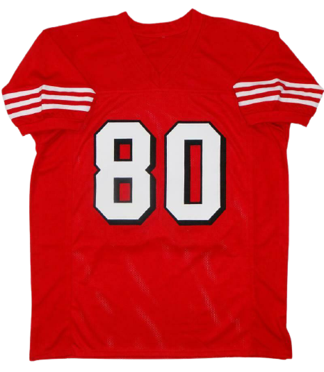 Jerry Rice San Francisco 49ers Signed Red with Black Pro Style Jersey (BAS COA)
