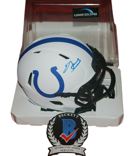 Edgerrin James Indianapolis Colts Signed Lunar Eclipse Mini Helmet BAS COA (Baltimore)
