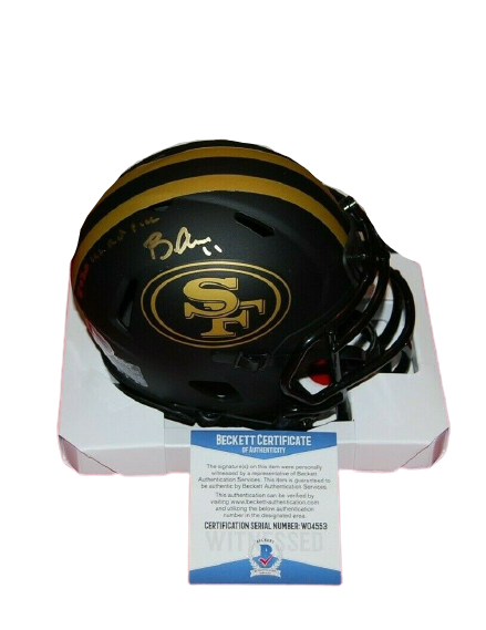 Brandon Aiyuk San Francisco 49ers Signed Eclipse Mini Helmet 2020 with 1ST RD (BAS COA)