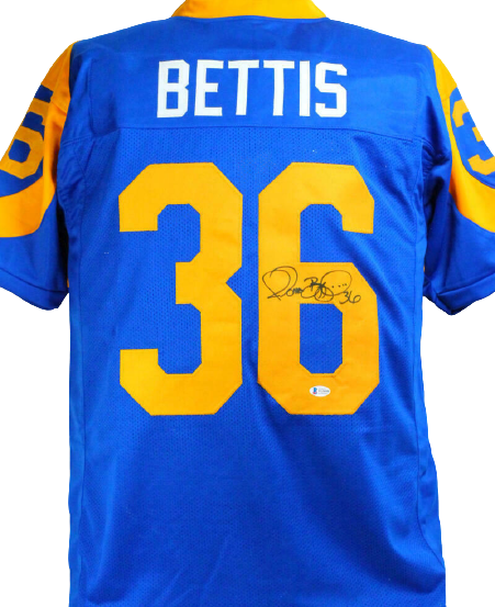 Jerome Bettis Los Angeles Rams Signed Blue/Yellow Pro Style Jersey *Black BAS COA (St. Louis)