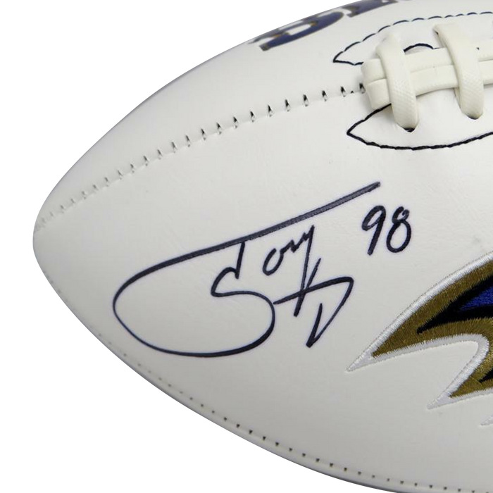 Tony Siragusa Baltimore Ravens Signed Logo Football (JSA COA)