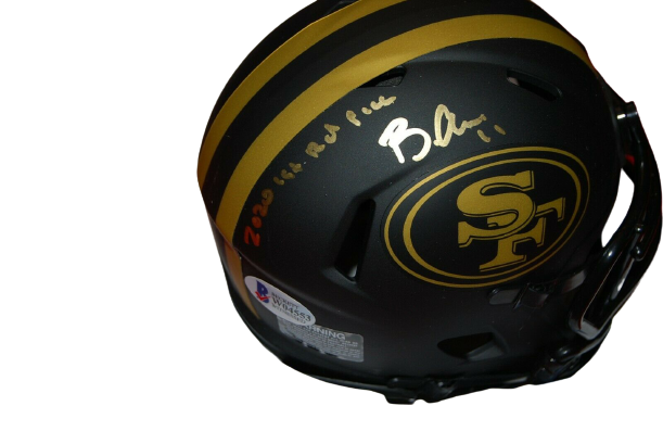 Brandon Aiyuk San Francisco 49ers Signed Eclipse Mini Helmet 2020 with 1ST RD (BAS COA)