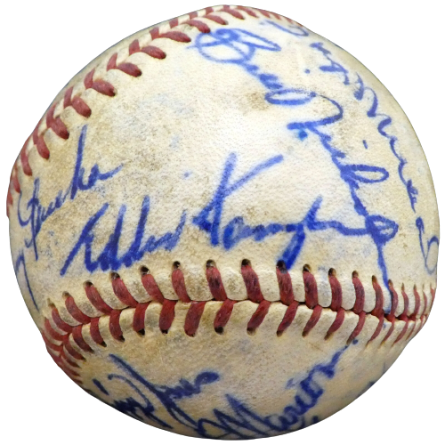 Del Ennis Philadelphia Phillies Signed 1950 Cardinals Phillies Baseball 19 Sigs A52636 (BAS COA)