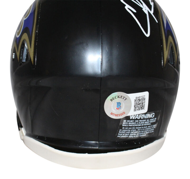 Ed Reed Autographed Baltimore Ravens Speed Mini Helmet BAS 39877