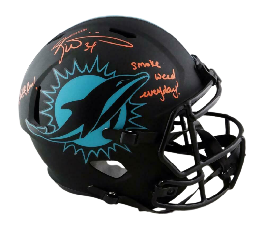 Ricky Williams Miami Dolphins Signed Miami Dolphins Full-sized Eclipse Helmet with SWED (JSA COA)