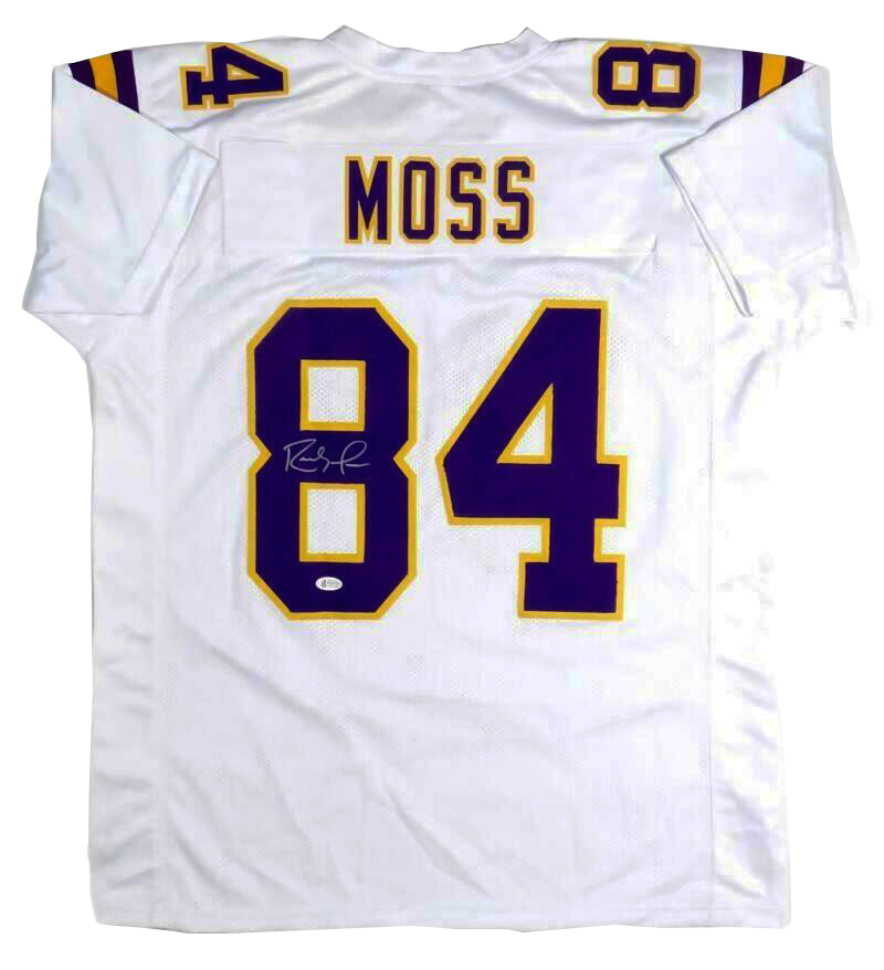 Randy Moss Minnesota Vikings Autographed White Pro Style Jersey - (BAS COA)