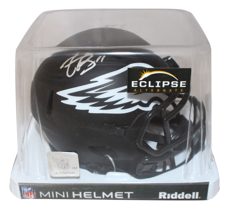 Aj Brown Autographed Philadelphia Eagles Eclipse Mini Helmet Beckett 40802