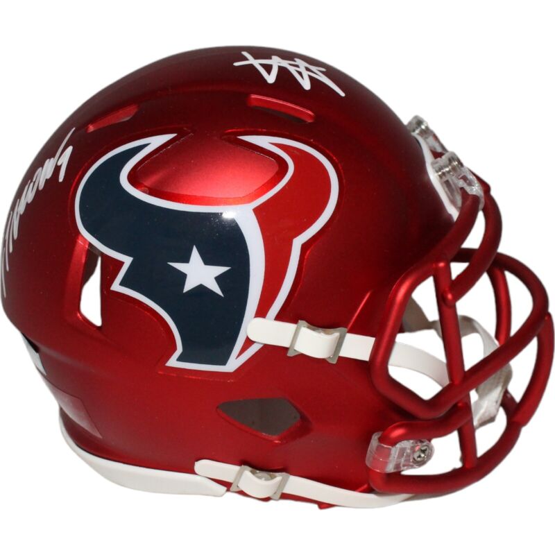 CJ Stroud Will Anderson Signed Houston Texans Blaze Mini Helmet FAN 42575