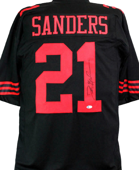 Deion Sanders San Francisco 49ers Signed Black Pro Style Jersey *1 (BAS COA)