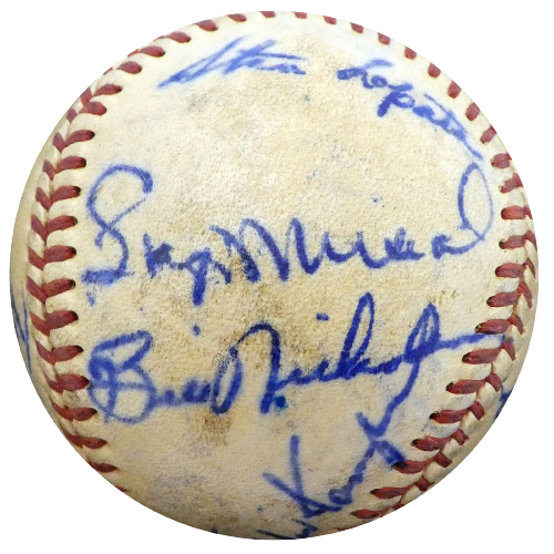 Stan Musial St. Louis Cardinals Signed Baseball 19 Sigs A52636 (BAS COA)