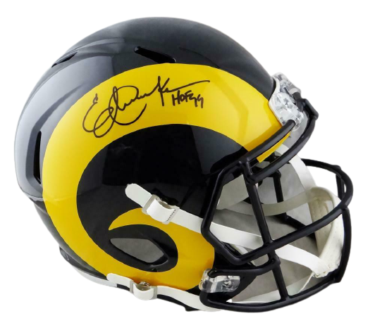 Eric Dickerson Los Angeles Rams Signed Rams Full-sized Color Rush Speed Helmet with HOF *Black BAS COA (St. Louis)