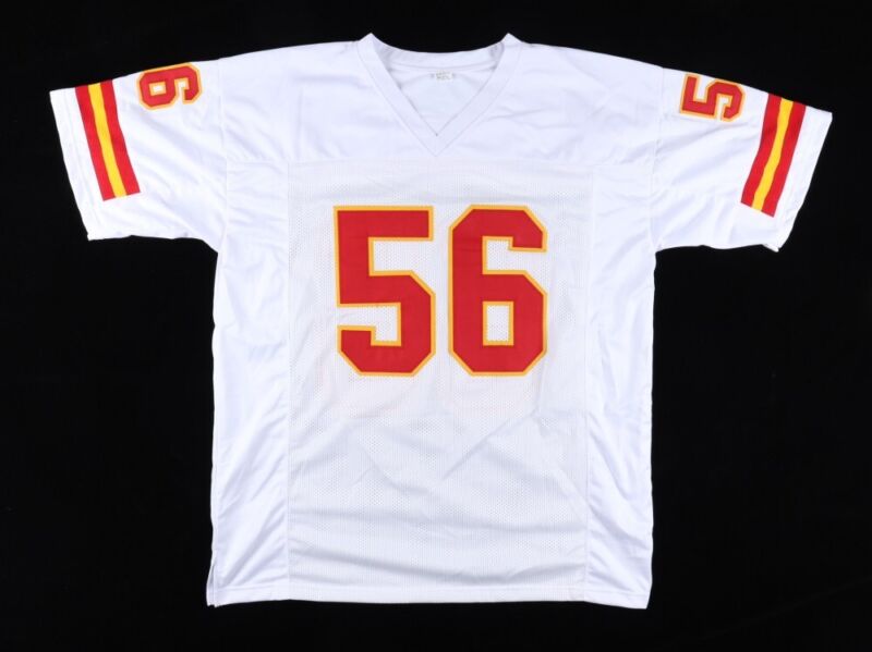 DERRICK JOHNSON SIGNED AUTOGRAPHED KANSAS CITY CHIEFS JERSEY BECKETT COA