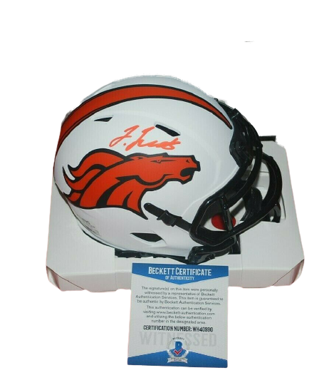 JERRY JEUDY DENVER BRONCOS signed Lunar Eclipse Mini Helmet (BAS COA) —  Ultimate Autographs