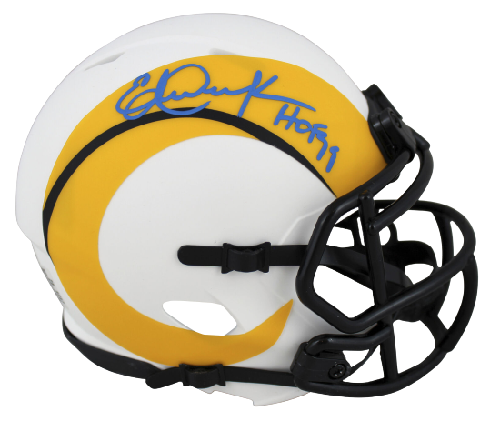 Eric Dickerson Los Angeles Rams Signed HOF 99 Authentic Lunar Speed Mini Helmet (BAS COA)