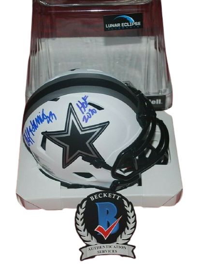 CLIFF HARRIS Dallas Cowboys signed Lunar Eclipse Mini Helmet 1 (BAS COA)