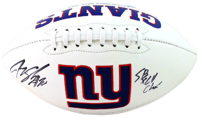 Jeremy Shockey New York Giants Signed New York Giants Logo Football with SB Champs (JSA COA)