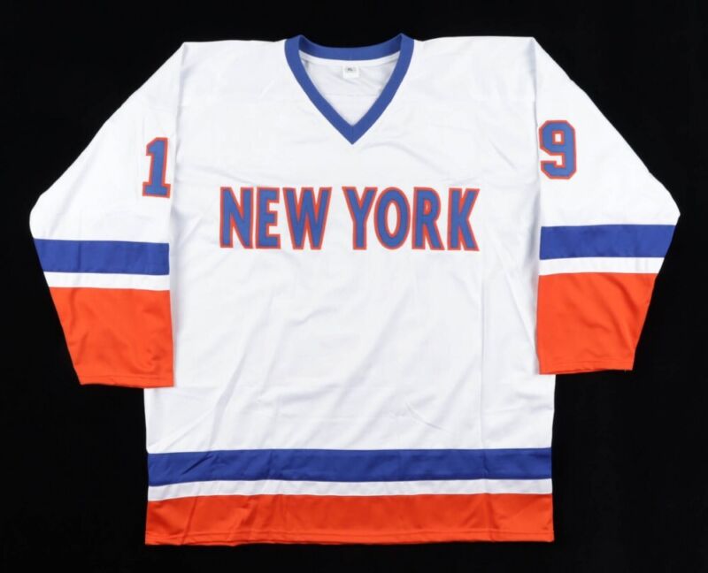 BRYAN TROTTIER SIGNED AUTOGRAPHED NEW YORK ISLANDERS CUSTOM JERSEY JSA COA