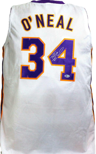 Shaquille O'Neal Los Angeles Lakers Autographed White Los Angeles Jersey -(BAS COA)