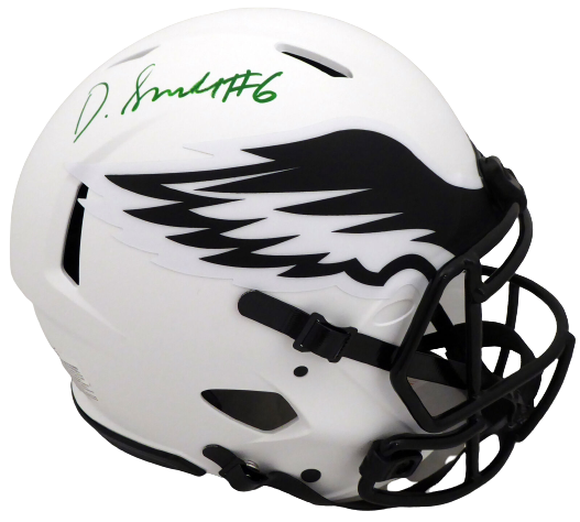 DeVonta Smith Philadelphia Eagles Signed Eagles Lunar Eclipse Full-sized (Smudged) Helmet (BAS COA)