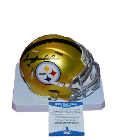 Terry Bradshaw Pittsburgh Steelers Signed Blaze Mini Helmet GTSM 1 (BAS COA)