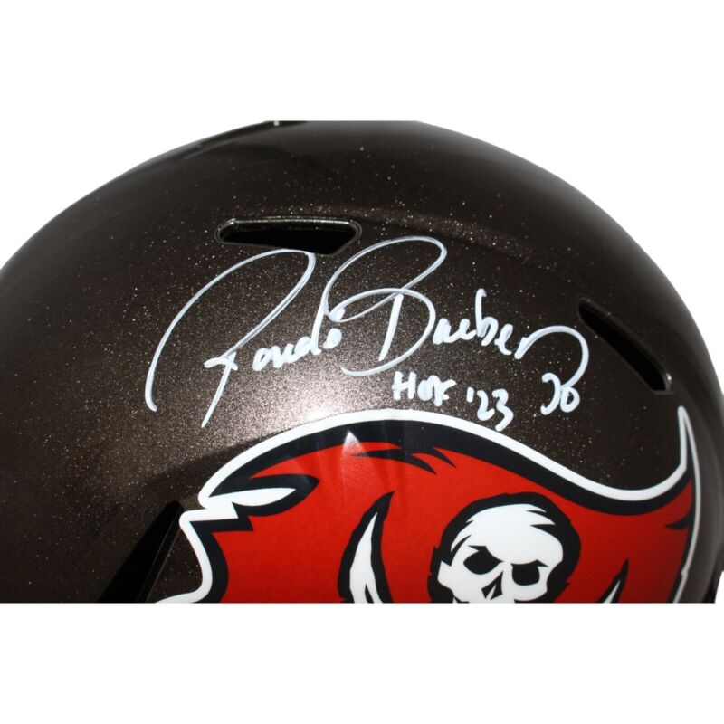 Ronde Barber Signed Tampa Bay Buccaneers TB F/S Helmet HOF Beckett 42342