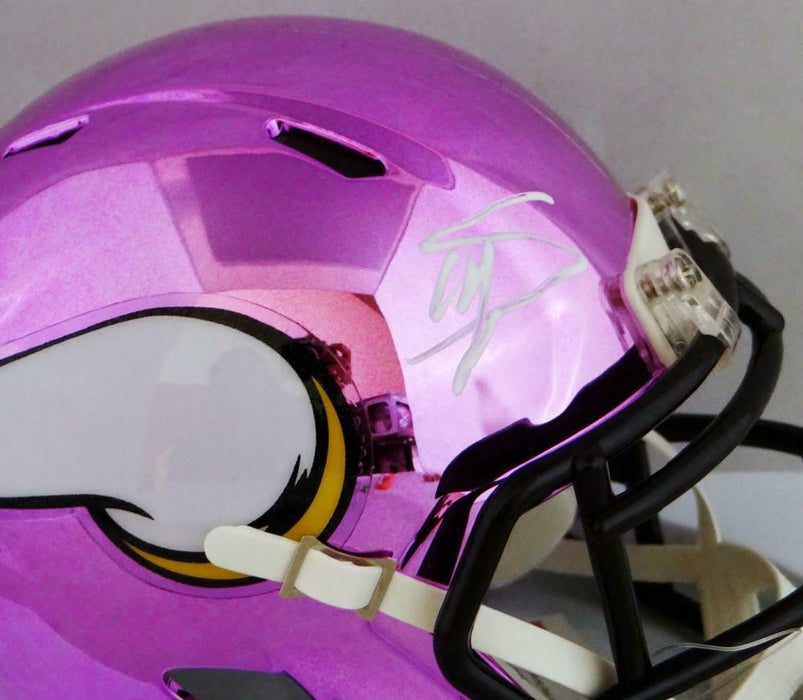 Stefon Diggs Minnesota Vikings Autographed Chrome Mini Helmet (JSA COA)