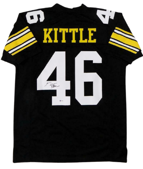 George Kittle Iowa Hawkeyes Signed Black College Style Jersey (BAS COA —  Ultimate Autographs