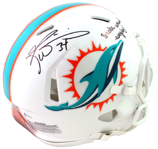 Ricky Williams Miami Dolphins Signed Dolphins Full-sized Speed Authentic Helmet with SWED (BAS COA)