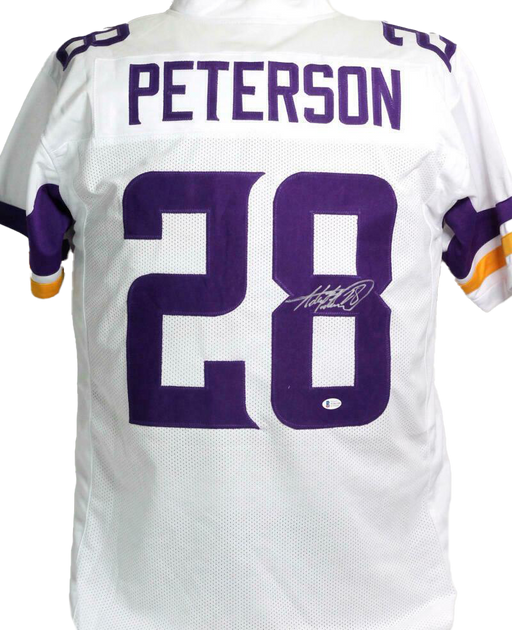 Adrian Peterson Minnesota Vikings Autographed White Pro Style Jersey - (BAS COA), , 