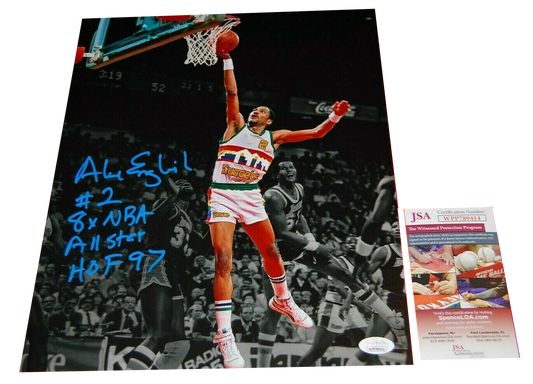 ALEX ENGLISH DENVER NUGGETS Denver Nuggets signed 11X14 photo (JSA COA)