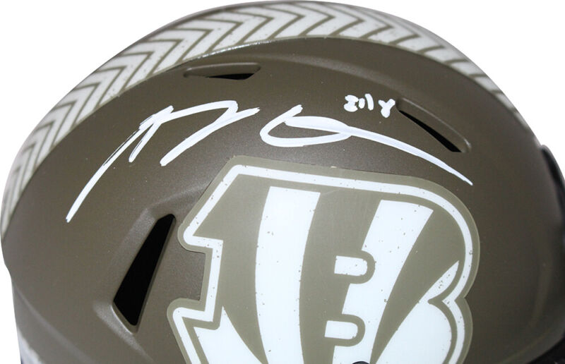 AJ Green Autographed Cincinnati Bengals Salute Mini Helmet Beckett 40870