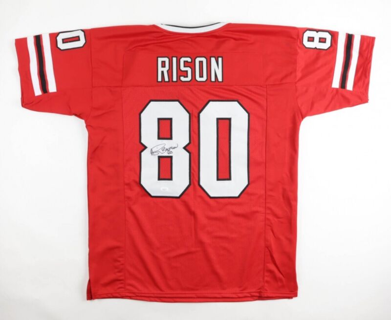 ANDRE RISON "BAD MOON" SIGNED AUTOGRAPHED ATLANTA FALCONS CUSTOM JERSEY JSA COA