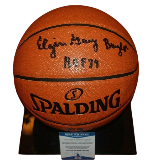 ELGIN GAY BAYLOR Los Angeles Lakers signed Basketball Beckett COA HOF 77 2 (BAS COA)