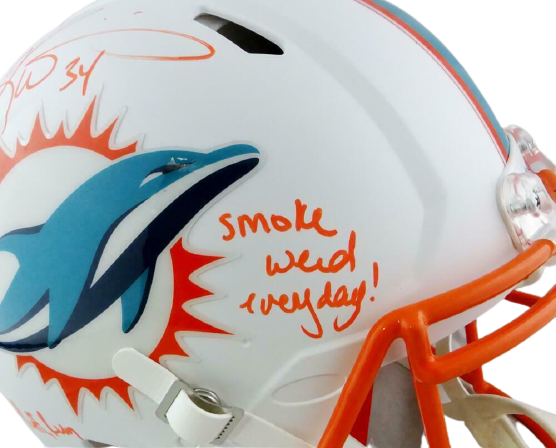 Ricky Williams Miami Dolphins Signed F/S Flat White ProLine Helmet w/3Insc (JSA COA)
