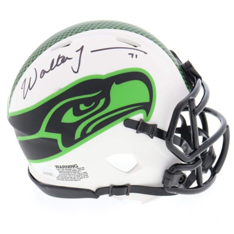WALTER JONES SIGNED AUTOGRAPHED SEATTLE SEAHAWKS LUNAR MINI HELMET JSA COA