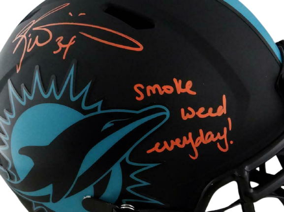 Ricky Williams Miami Dolphins Signed Miami Dolphins Full-sized Eclipse Helmet with SWED (JSA COA)