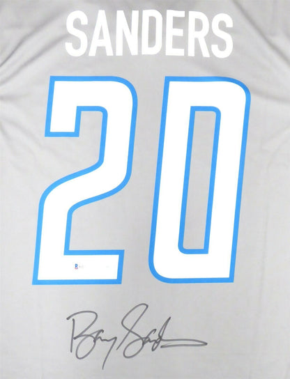 BARRY SANDERS DETROIT LIONS AUTOGRAPHED SIGNED GRAY NIKE JERSEY SIZE L 191118 (BAS COA)
