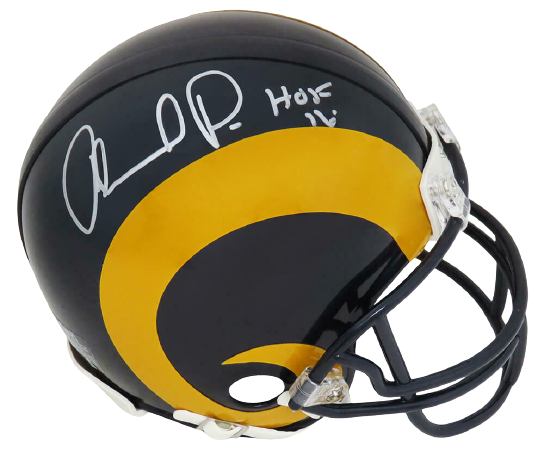 Orlando Pace Los Angeles Rams Signed Throwback Riddell Mini Helmet w/HOF'16 (SCHWARTZ)