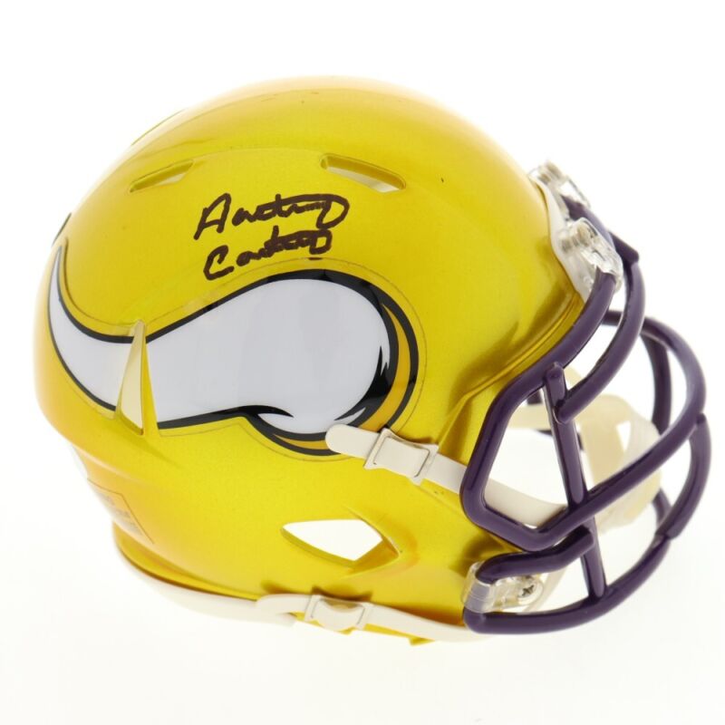 ANTHONY CARTER AUTOGRAPHED MINNESOTA VIKINGS FLASH MINI HELMET JSA COA