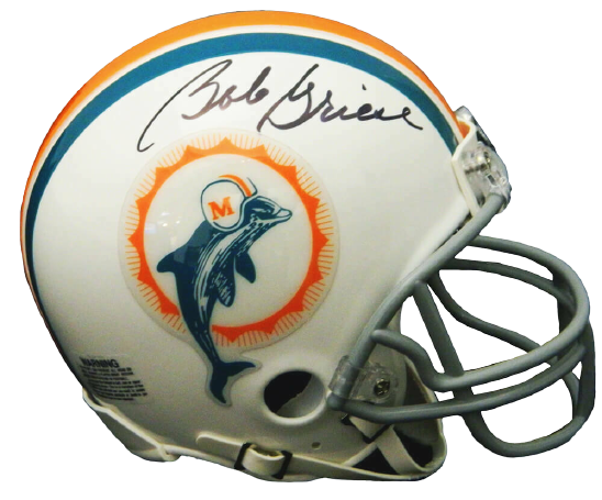 Bob Griese Miami Dolphins Signed 1972 Style Throwback Riddell Mini Helmet (SCHWARTZ)
