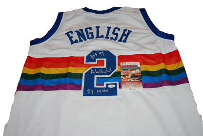 ALEX ENGLISH DENVER NUGGETS autographed signed JERSEY (JSA COA)