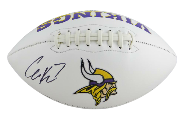 Case Keenum Minnesota Vikings Signed Minnesota Vikings Logo Football *L (JSA COA)