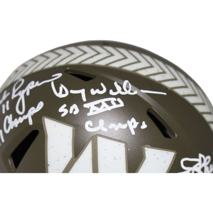 Joe Theismann Mark Rypien Doug Williams Salute Mini Helmet Beckett 42278
